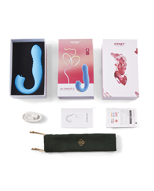 Thumbnail for Joi Thrust 2 Thrusting G-Spot Vibrator &amp; Clit Licker - Blue