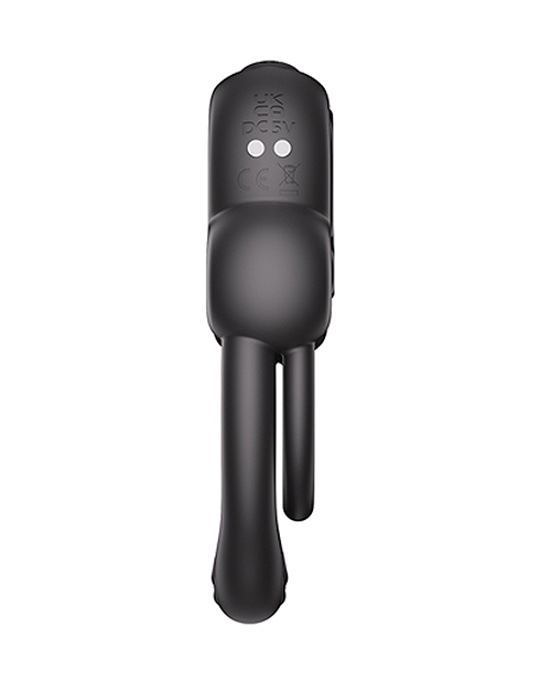 Thumbnail for Anello Vibrating Double Cock Ring w/Clitoral Stimulator - Black