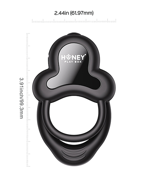 Thumbnail for Anello Vibrating Double Cock Ring w/Clitoral Stimulator - Black