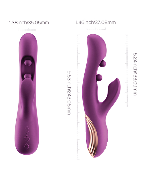 Thumbnail for GEM Twin Balls Rabbit Vibrator - Purple