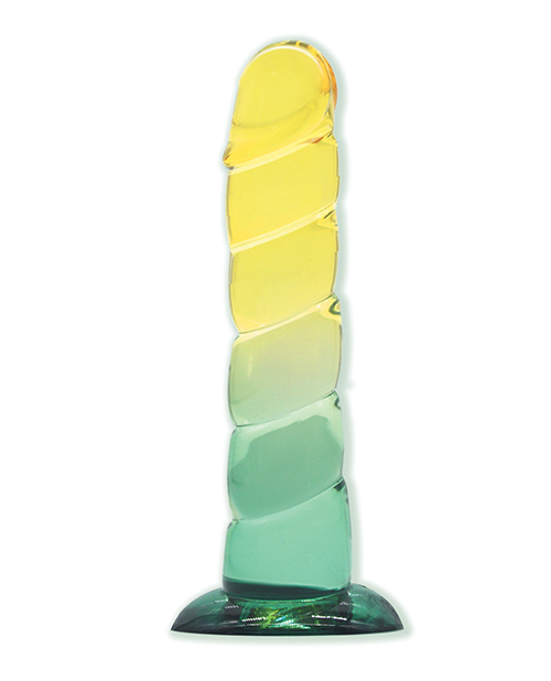 Thumbnail for Shades Jelly Swirl TPR Gradient Dong Small - Yellow/Mint
