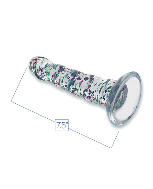 Thumbnail for Glittergasm 7.5" Swirls Dildo - Blue/Purple/Violet