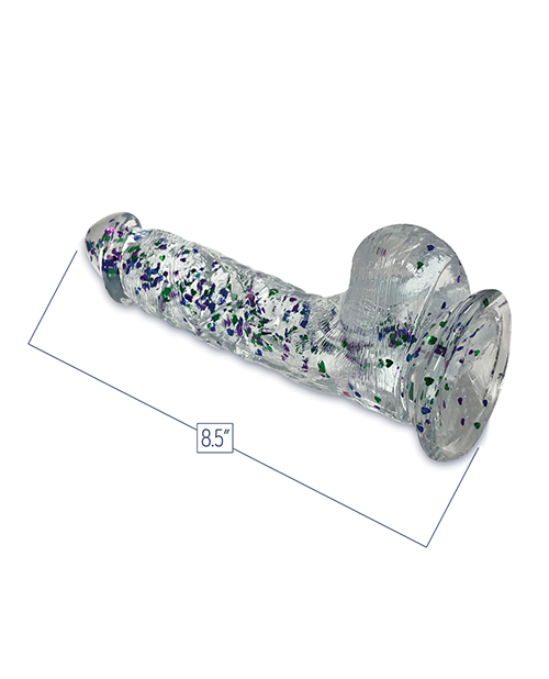 Thumbnail for Glittergasm 8.5&quot; Ballsy Dildo - Blue/Purple/Violet