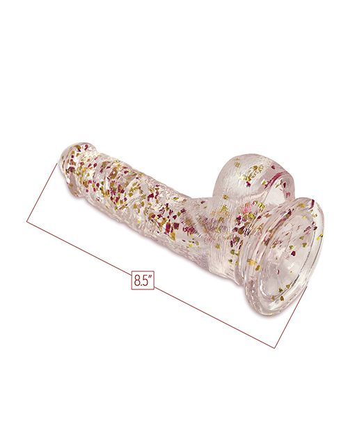 Thumbnail for Glittergasm 8.5&quot; Ballsy Dildo - Red/Gold/Orange