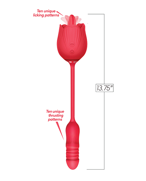 Thumbnail for Wild Rose Licking &amp; Thrusting Vibrator - Red