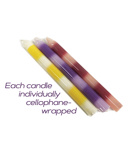 Thumbnail for The 9&apos;s Make Me Melt Sensual Warm Drip Candles - Pastellines Stripes Pack of 3
