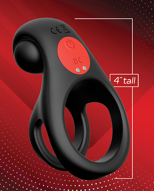 Thumbnail for Massive Red Dot Cock Ring V2 - Black