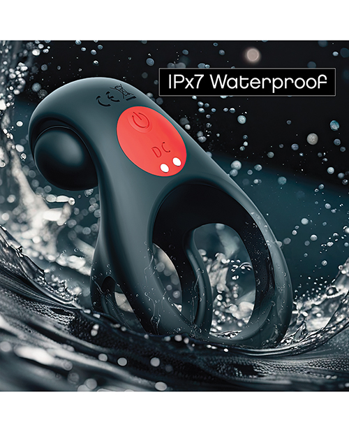 Thumbnail for Massive Red Dot Cock Ring V2 - Black