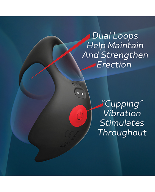 Thumbnail for Massive Red Dot Cock Ring V3 - Black