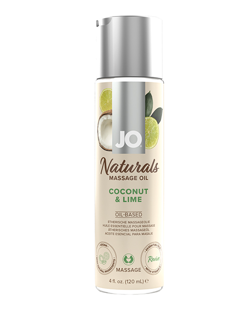JO Naturals Massage Oil - Coconut &amp; Lime 4 oz Bottle