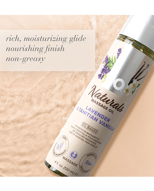Thumbnail for JO Naturals Massage Oil - Lavender &amp; Vanilla 4 oz Bottle