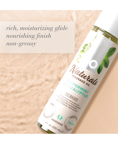 Thumbnail for JO Naturals Massage Oil - Peppermint &amp; Eucalyptus 4 oz Bottle