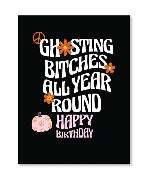 Thumbnail for Halloween Ghosting Birthday Greeting Card w/Sticker