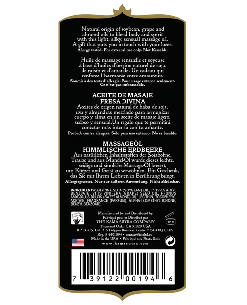 Thumbnail for Kama Sutra Naturals Massage Oil - Strawberry