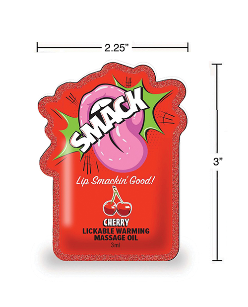Thumbnail for Smack Lickable Warming Massage Oil - Cherry 3 ml pouch