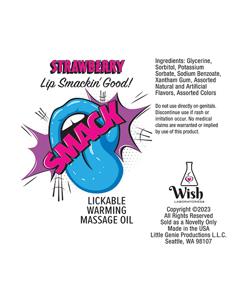 Thumbnail for Smack Lickable Warming Massage Oil - Strawberry 3 ml pouch