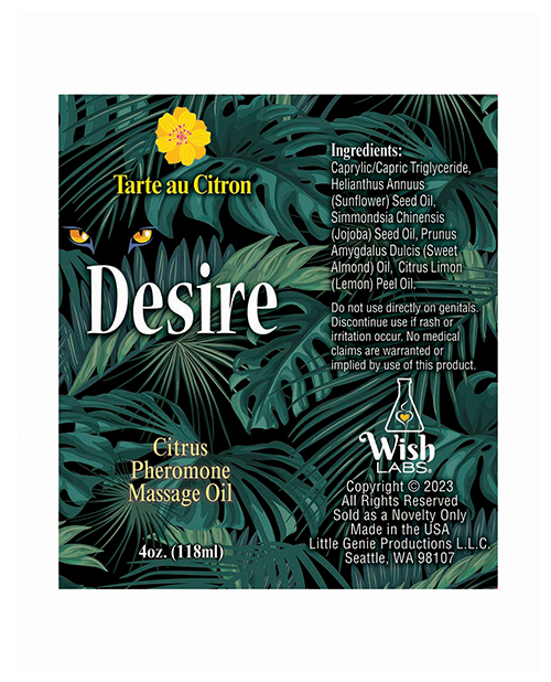 Thumbnail for Desire Pheromone Massage Oil - 4 oz Citrus