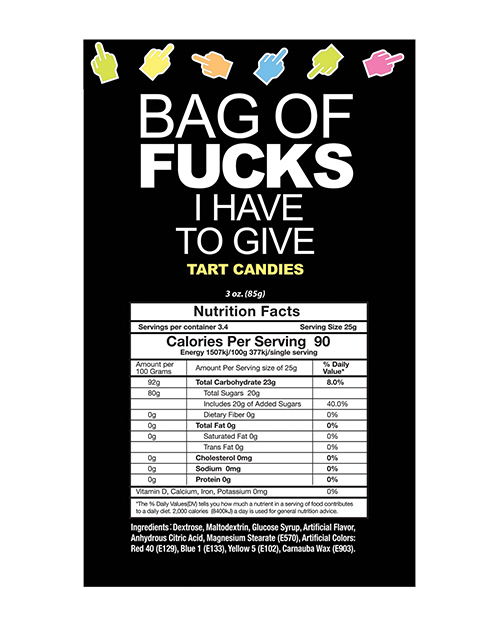 Thumbnail for Fucks I Have To Give Tart Candies - 100 pc Bag