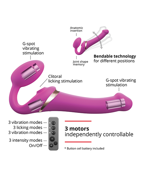 Thumbnail for Strap On Me Multi Orgasm Bendable Strapless Strap On Small - Fuchsia