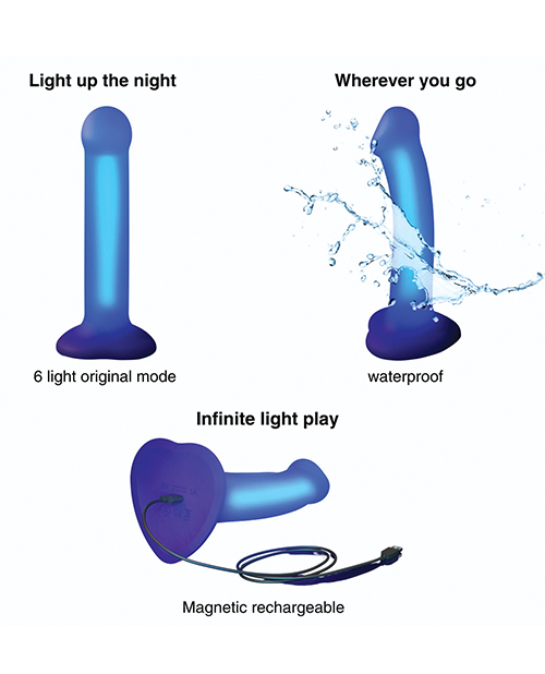 Thumbnail for Strap-on-Me Glow-Led Dildo - Purple