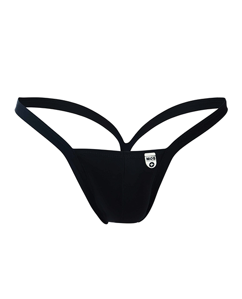 Thumbnail for Male Basics Y Buns Thong Black XL