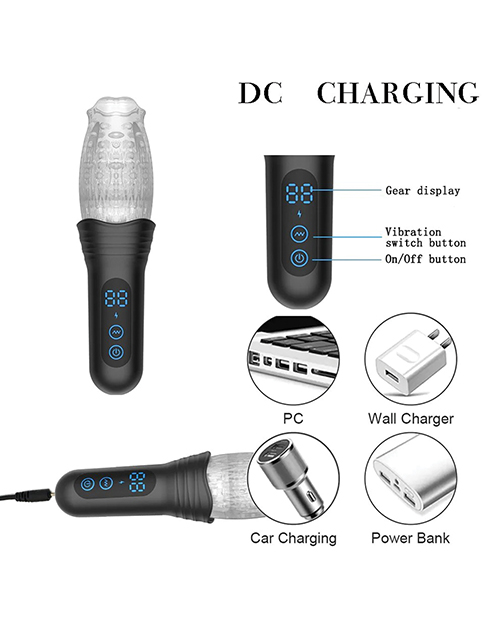 Thumbnail for The Male Rose Pro Thrusting Rotating &amp; Vibrating 3D Masturbator - Black