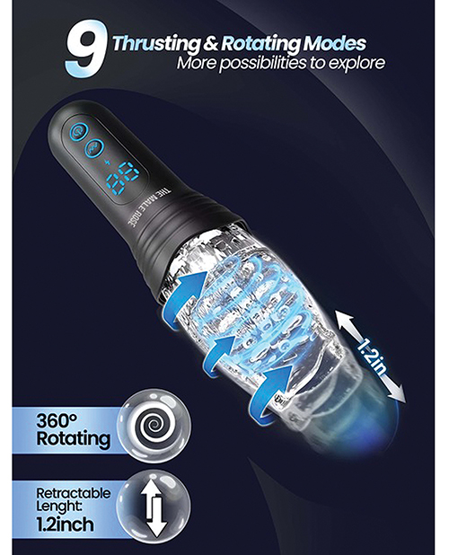 Thumbnail for The Male Rose Pro Thrusting Rotating &amp; Vibrating 3D Masturbator - Black