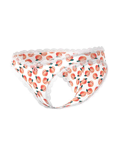 Thumbnail for Sweet Treats Crotchless Boy Short w/Wicked Sensual Care Peach Lube - White L/XL