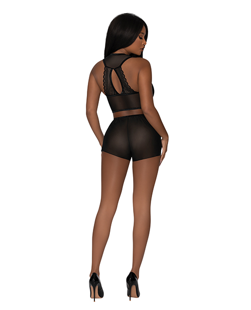 Thumbnail for Modern Romance Tie Front Halter &amp; Tap Pant Black L/XL