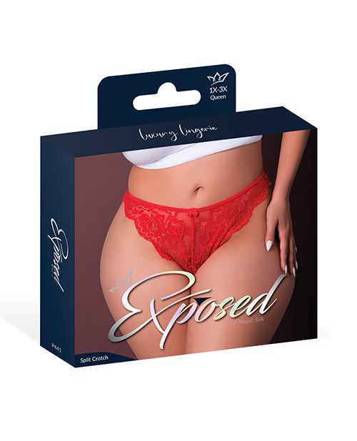 Thumbnail for Sugar High Split Crotch Panty - Red QN