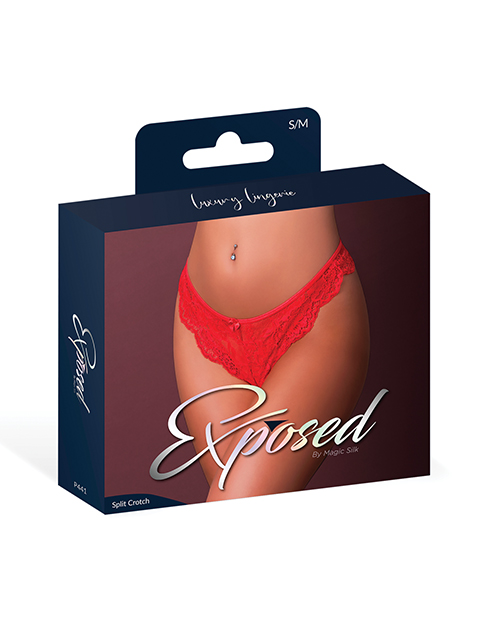Thumbnail for Sugar High Split Crotch Panty - Red S/M