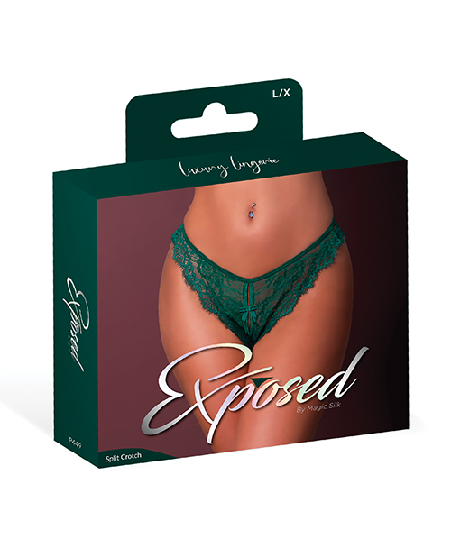 Thumbnail for Evermore Split Crotch Panty - Emerald L/XL