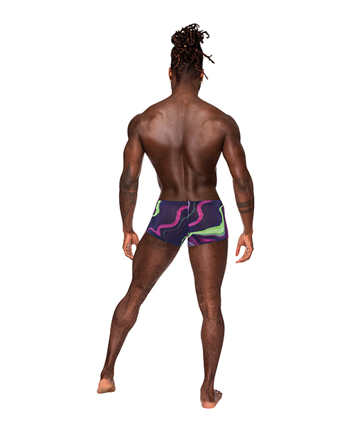 Thumbnail for Galactic Sheer Poly Spandex Mini Short Multi Color XL