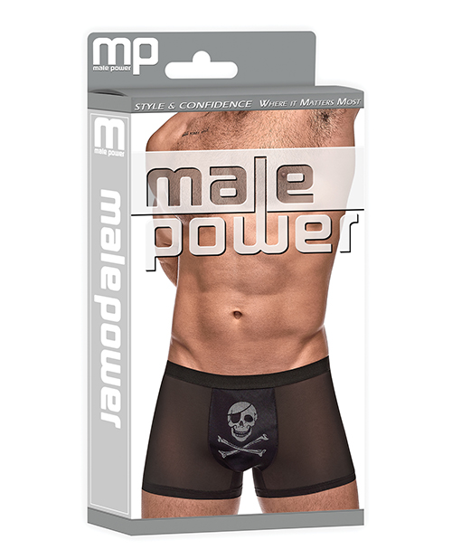 Thumbnail for Private Screening Micro Mesh &amp; Modal Skull Pouch Short Black SM