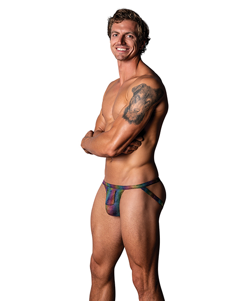 Pack &amp; Play Jock w/Front Condom Pocket - Rainbow S/M