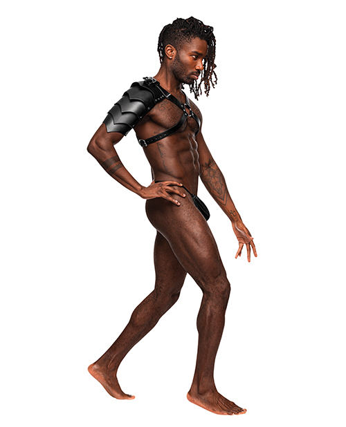Thumbnail for Aquarius PU Leather Chest Harness w/Half Sleeve Black O/S