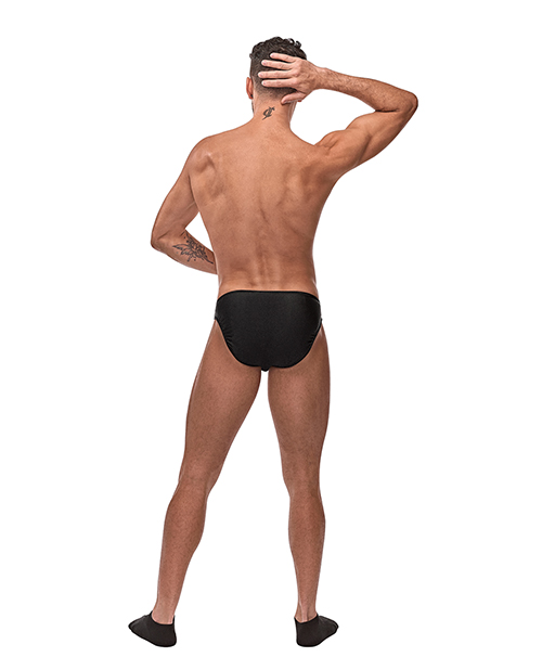 Thumbnail for Male Power Nylon Spandex Pouchless Brief Black O/S