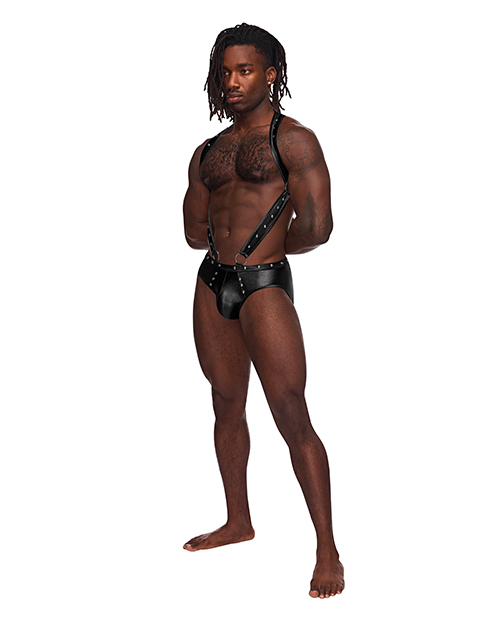 Thumbnail for Fetish Uranus Nylon Spandex Moonshine Harness Brief Black S/M
