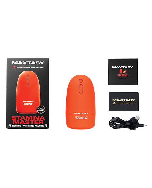 Thumbnail for Maxtasy Stamina Master Heat up &amp; Vibrating Stroker - Orange