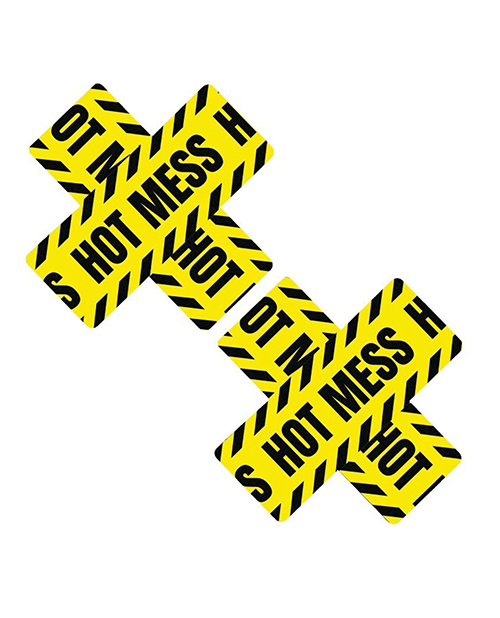 Thumbnail for Neva Nude Blacklight Hot Mess X Pasties - Black/Yellow O/S