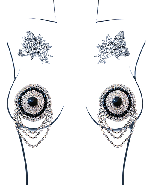 Thumbnail for Neva Nude Burlesque La Vie Boheme Jewel Reusable Silicone Pasties - Crystal O/S