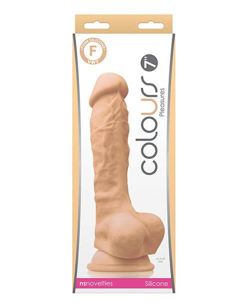 Colours Pleasures 7&quot; Dong w/Balls &amp; Suction Cup - White
