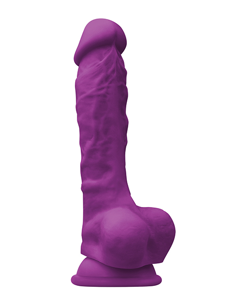 Thumbnail for Colours Pleasures 7&quot; Dong w/Balls &amp; Suction Cup - Purple