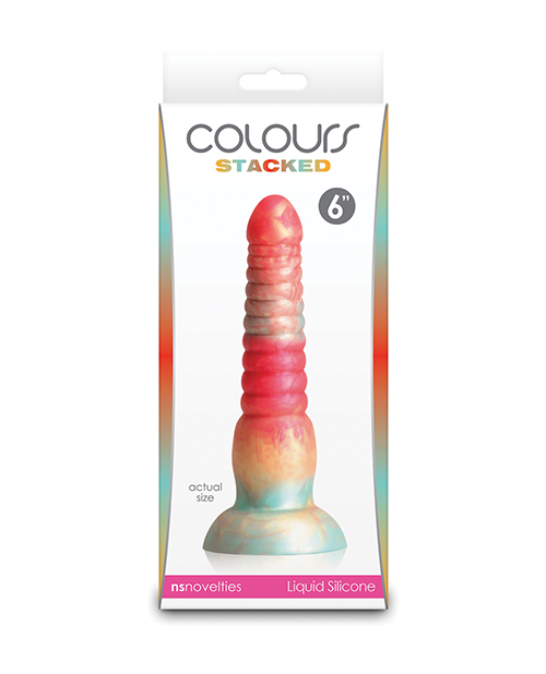 Colours Stacked 6&quot; Dildo - Red/Gold