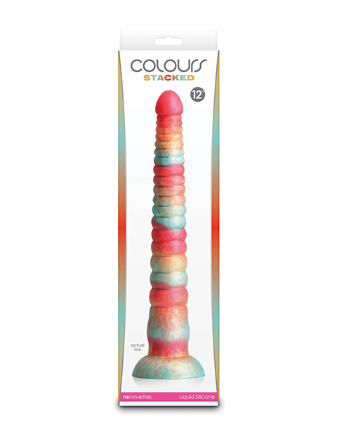 Colours Stacked 12&quot; Dildo - Red/Gold