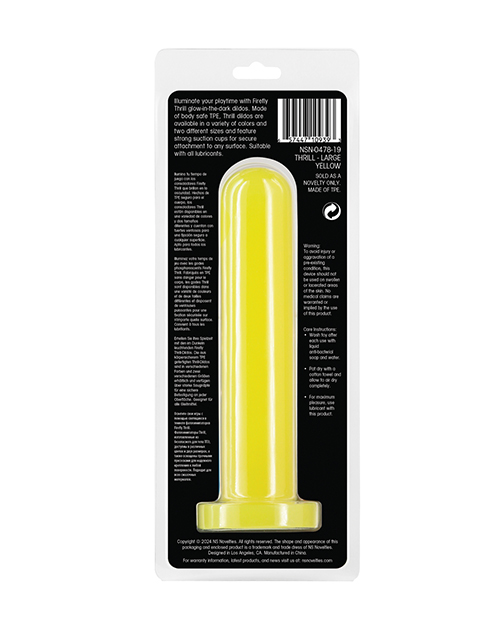 Thumbnail for Firefly Thrill Glow in the Dark Dildo - Large - Yellow