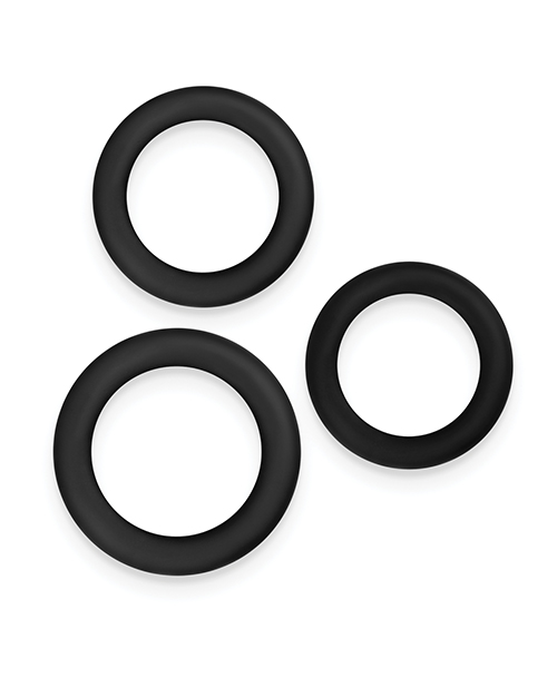 Thumbnail for Renegade Slim Cock Rings - Black, 3 pc Set