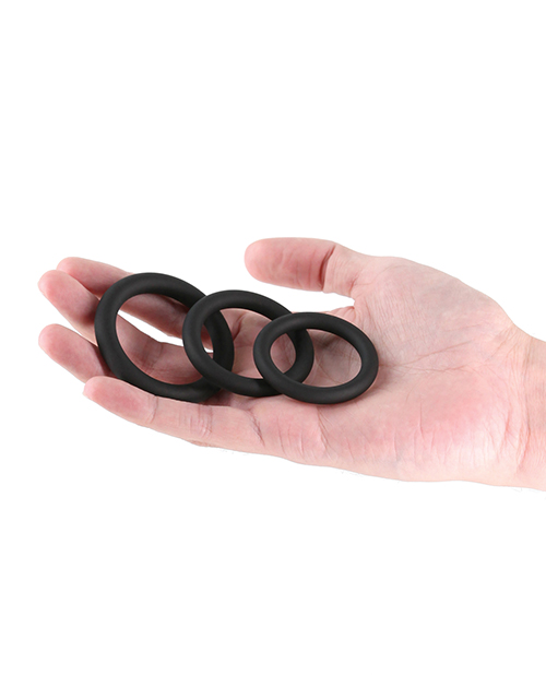 Thumbnail for Renegade Slim Cock Rings - Black, 3 pc Set