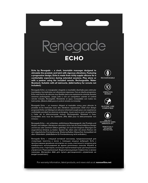 Thumbnail for Renegade Echo Prostate Massager - Black