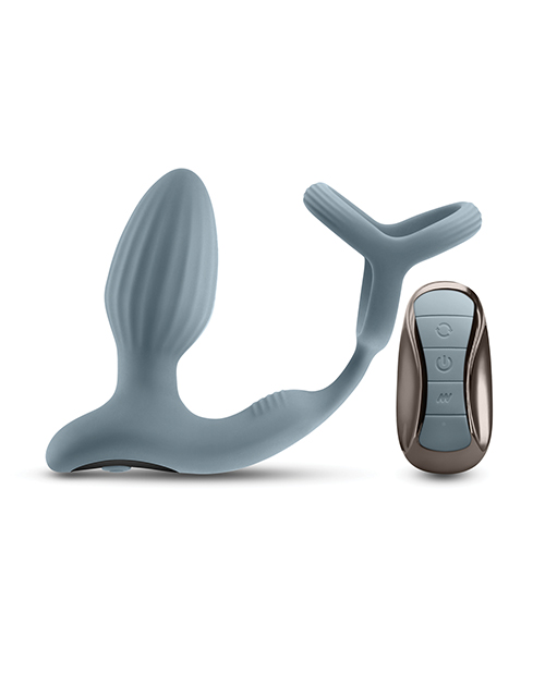 Thumbnail for Renegade Pinnacle Cock Ring &amp; Gyrating Prostate Massager - Gray